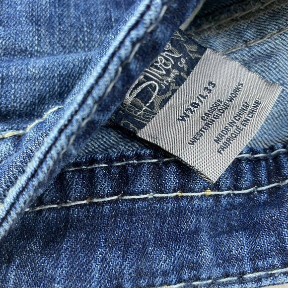 Silver Jeans Aiko Bootcut Denim Blue Womens Size 28 Thick Stitching Low Rise - Picture 5 of 5